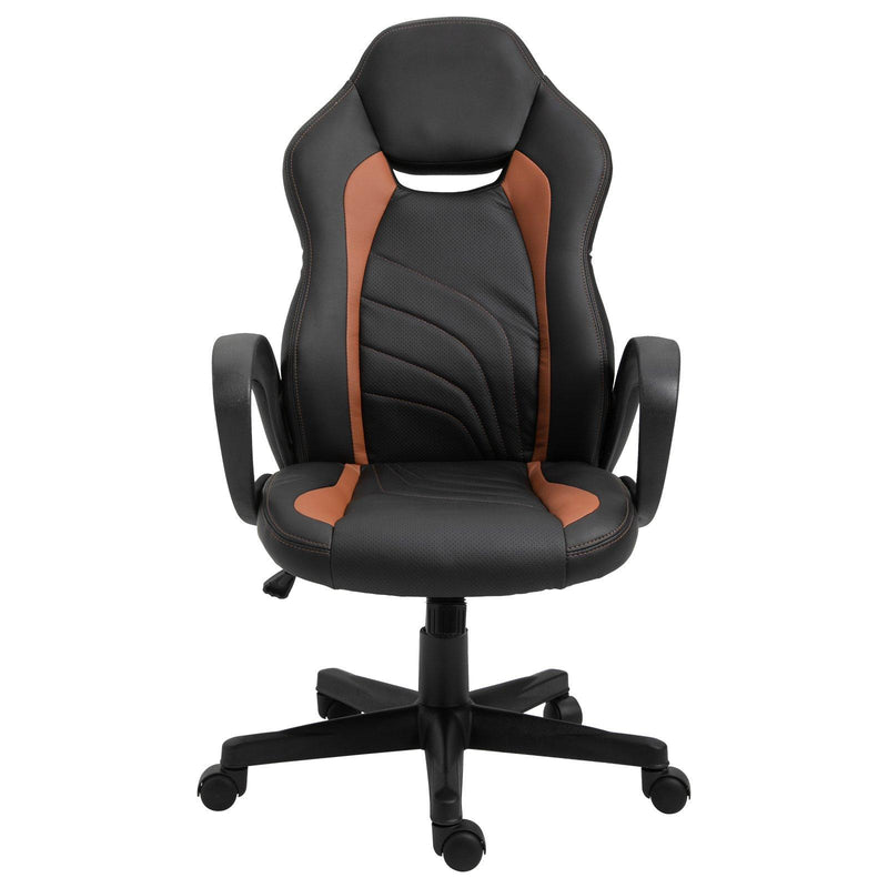 Sedia da Gaming Ergonomica in Similpelle  Marrone e Nera