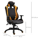 Sedia da Gaming Ergonomica in Poliestere  Giallo e Nero