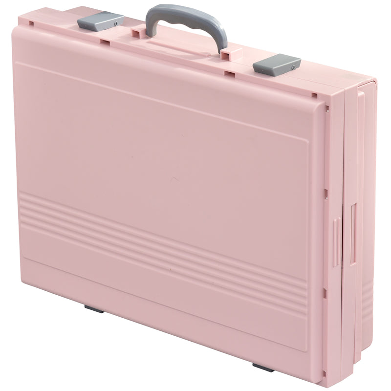 Lettiera per Gatti Portatile con Vassoio Estraibile e Accessori  Rosa e Bianca