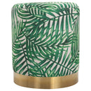 Pouf Poggiapiedi Ø36x42 cm in Velluto  Fantasia Jungle e Oro