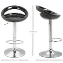 Set 2 Sgabelli con Alzata a Gas e Seduta Girevole in ABS  Nero