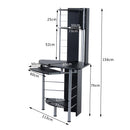 Scrivania da Ufficio ad Angolo Porta PC in MDF e Ferro 113x65x158 cm  Nera