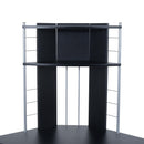 Scrivania da Ufficio ad Angolo Porta PC in MDF e Ferro 113x65x158 cm  Nera