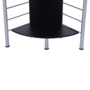 Scrivania da Ufficio ad Angolo Porta PC in MDF e Ferro 113x65x158 cm  Nera