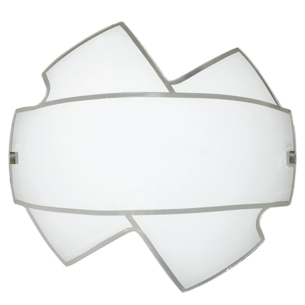 online Plafonnier 2xE27 Cadre Blanc Plaque Verre Imprimé Blanc E-Energy Nives
