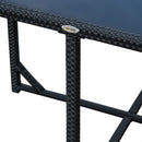 Set Salotto da Giardino in Rattan Sintetico 4 Poltrone e Tavolino Nero 