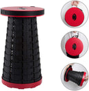 Sgabello Poggiapiedi Telescopico Pieghevole Nero e Rosso