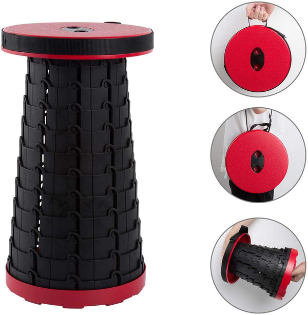 Pouf Pliant Télescopique Noir et Rouge online