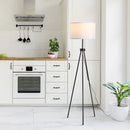 Lampada da Terra Tripode in Metallo con Paralume H152 cm E27  Nero e Bianco