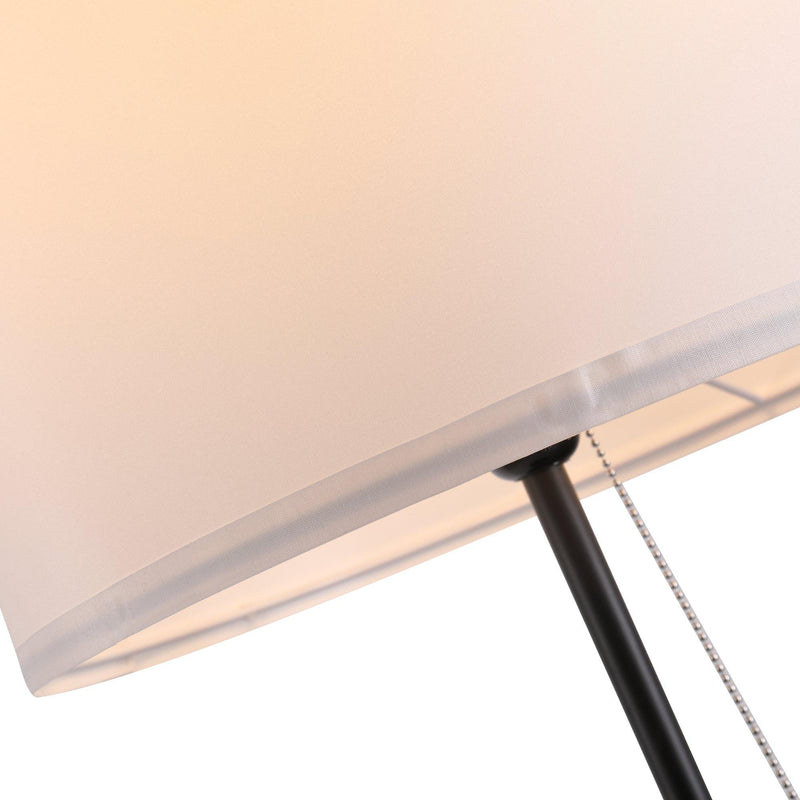 Lampada da Terra Tripode in Metallo con Paralume H152 cm E27  Nero e Bianco