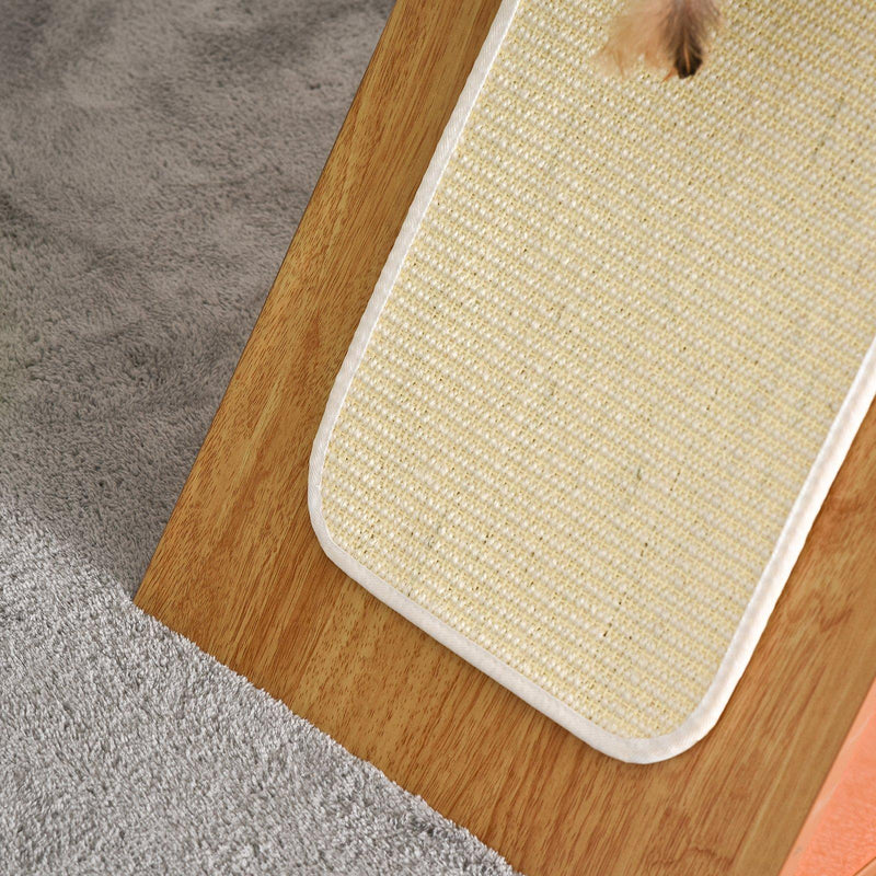 Casetta per Gatti con Tiragraffi in MDF 60x37x65 cm  Arancione