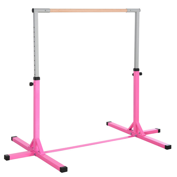 Barre Horizontale de Gymnastique en Acier et Bois de Hêtre Rose acquista