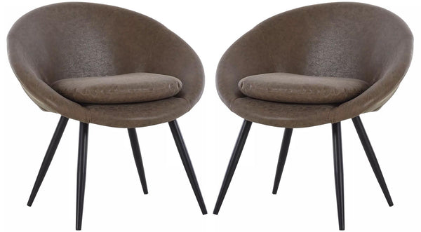 Lot de 2 Chaises en Métal et Simili Cuir Marron acquista