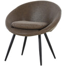 Set 2 Sedie in Metallo e Similpelle  Marrone