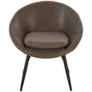 Set 2 Sedie in Metallo e Similpelle  Marrone