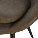 Set 2 Sedie in Metallo e Similpelle  Marrone