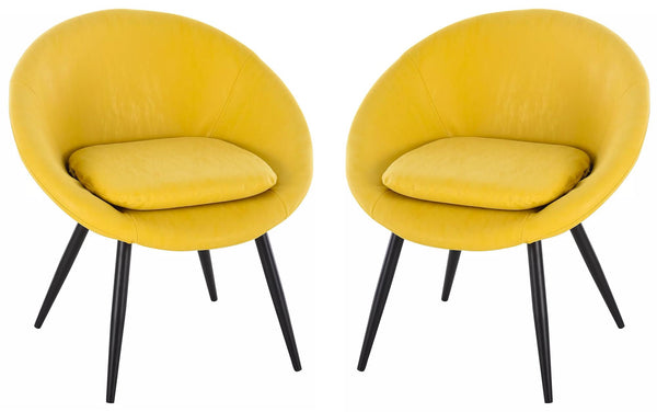 prezzo Lot de 2 Chaises en Métal et Simili Cuir Jaune
