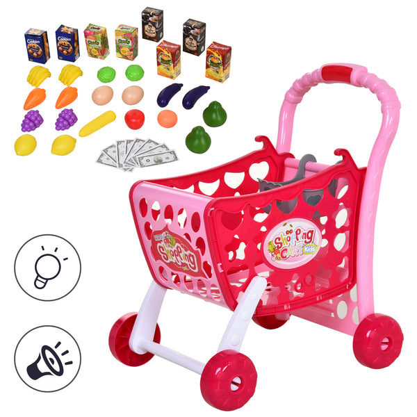 Chariot de courses jouet pour enfants 41,5x33,5x48,5 cm Rose prezzo