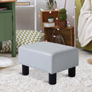 Pouf Poggiapiedi in Similpelle 40x30x24 cm  Bianco