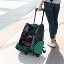 Trolley zaino 2 in 1 per piccoli animali domestici 36x30x49 cm  Verde