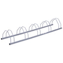 Rastrelliera Portabici 5 Posti in Acciaio 140,5x30x21,5 cm  Argento