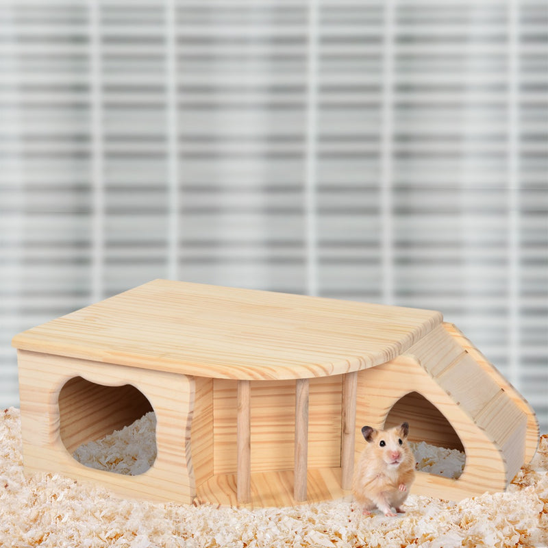 Casetta per Roditori e Piccoli Animali in Legno di Abete 60x37x19,7 cm 