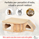 Casetta per Roditori e Piccoli Animali in Legno di Abete 60x37x19,7 cm 