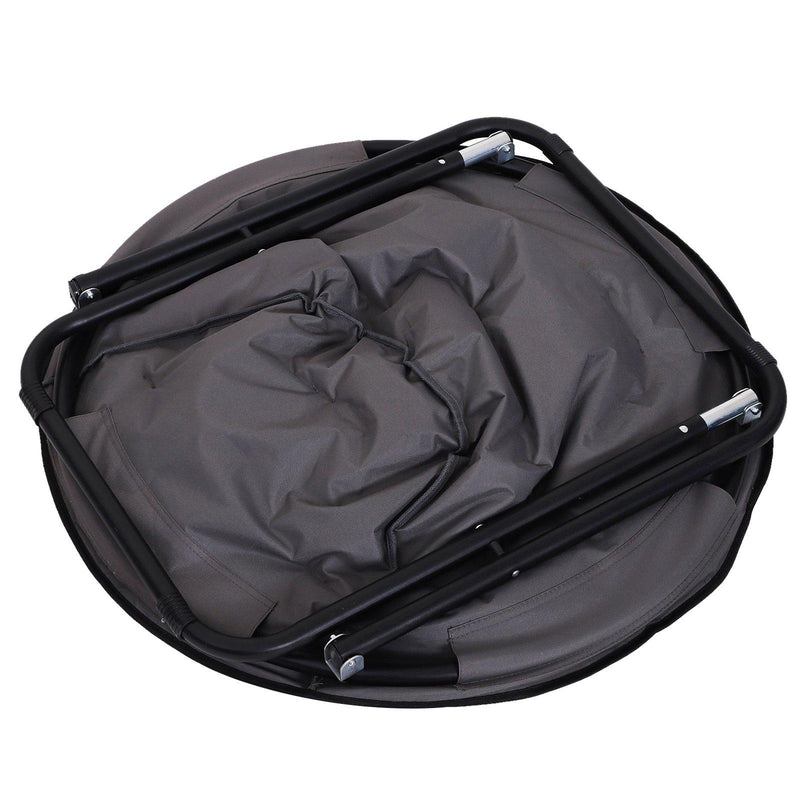 Sedia da Campeggio Pieghevole Imbottita 80x80x75 cm  Grigio