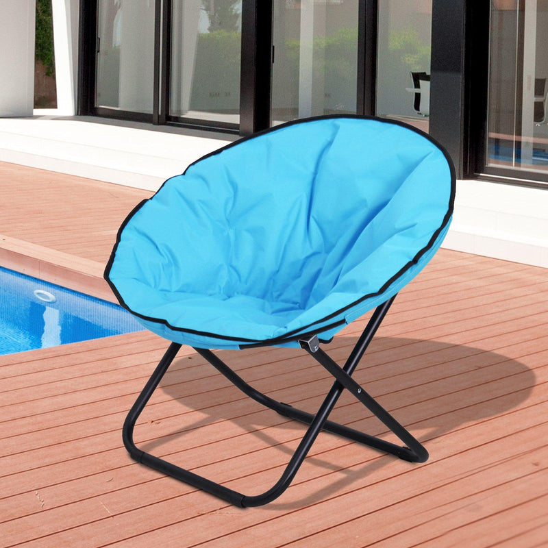 Sedia da Campeggio Pieghevole Imbottita 80x80x75 cm  Blu