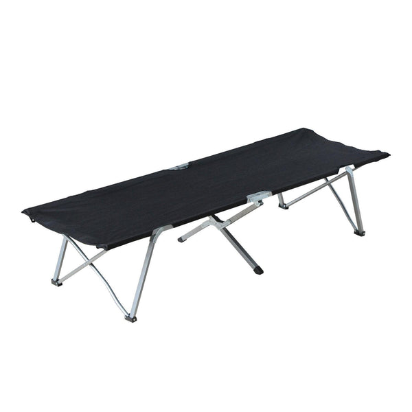 Lit de camping pliant en métal et tissu Oxford 193x64x40 cm Noir acquista