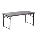 Tavolo da Campeggio Picnic Richiudibile a Valigetta in Polietilene 122x61x53/71,5 cm  Marrone