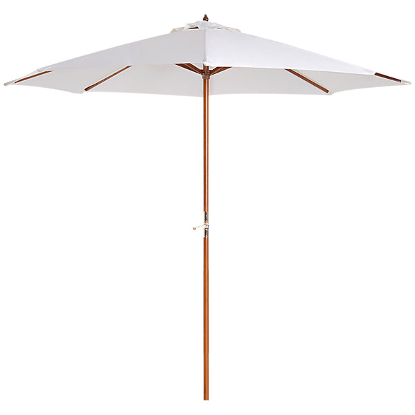 Parasol de jardin Ø2,7 m Mât Ø38 mm en Bois de Peuplier et Bambou Beige prezzo