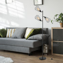 Lampada da Terra con 3 Paralumi Regolabili in Acciaio Ø36x165 cm  Nera