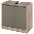 Mobile Sottolavello da Bagno 2 Ante 60x30x60 cm  Grigio e Rovere
