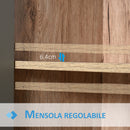 Mobile Sottolavello da Bagno 2 Ante 60x30x60 cm  Grigio e Rovere