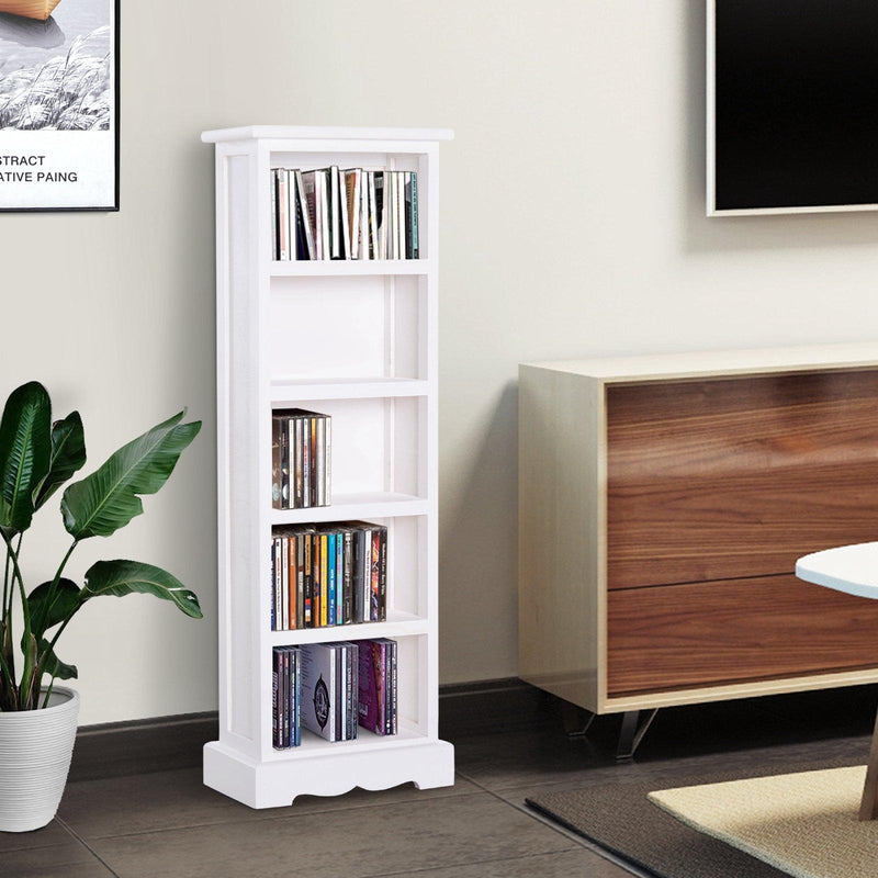 Libreria 5 Ripiani in Legno 30x17x90 cm  Bianco