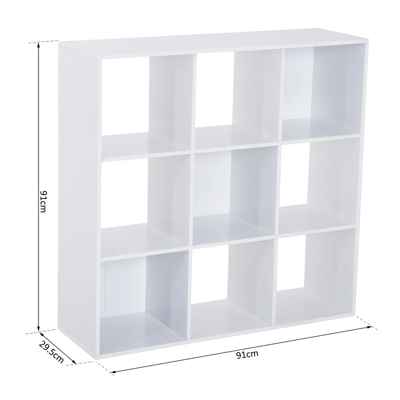 Libreria Moderna 6 Somparti in MDF 91x29,5x91 cm  Bianco