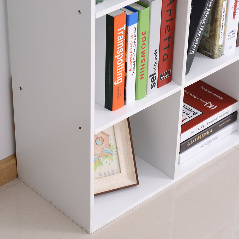 Libreria Moderna 6 Somparti in MDF 91x29,5x91 cm  Bianco