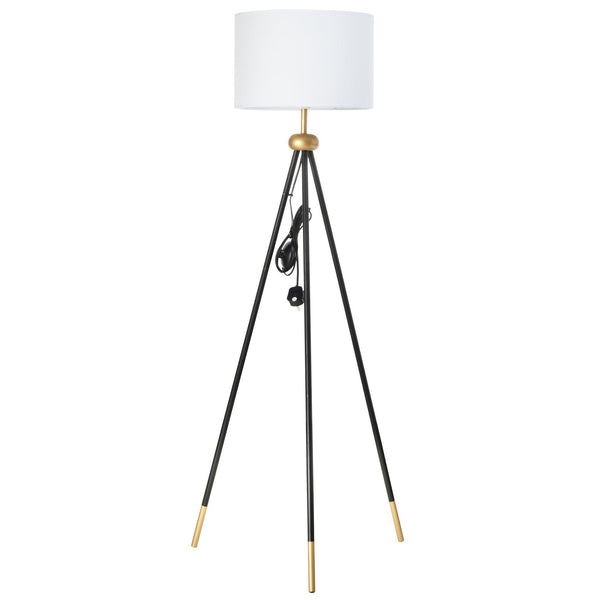 Lampadaire tripode en métal avec abat-jour blanc 56x56x137 cm prezzo