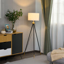 Lampada da Terra Tripode in Metallo con Paralume 56x56x137 cm  Bianco