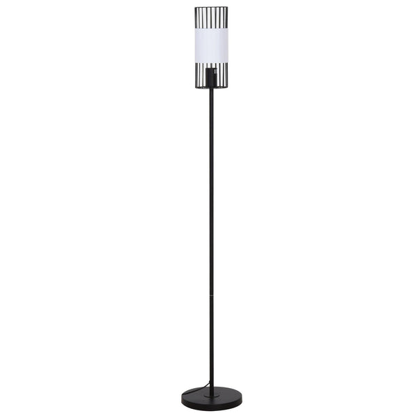 sconto Lampadaire Trépied en Acier avec Abat-jour Ø23x147,5 cm Noir et Blanc