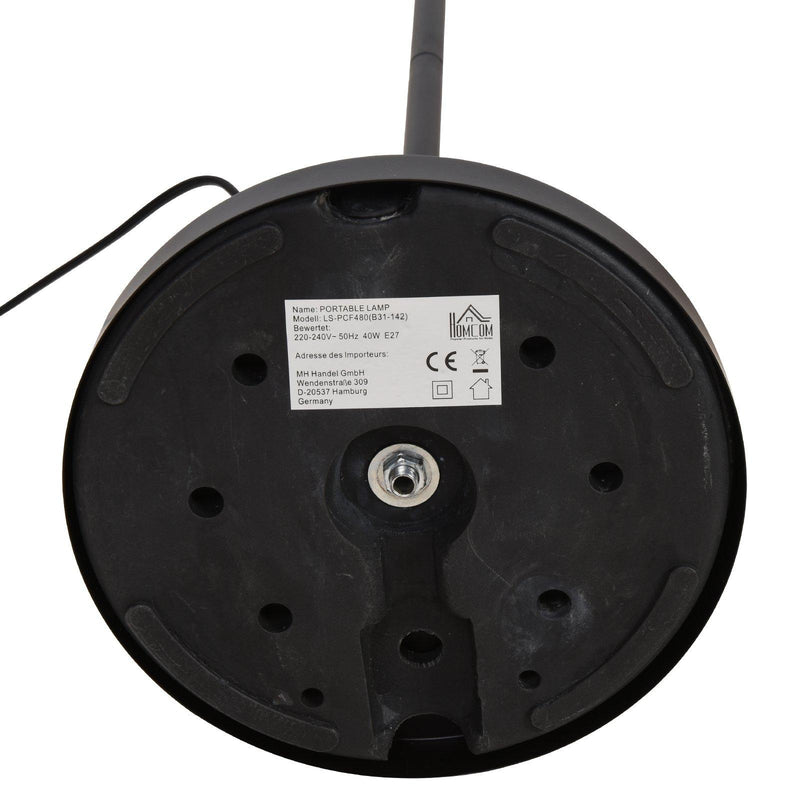 Lampada da Terra Tripode in Acciaio con Paralume Ø23x147,5 cm  Nero e Bianco