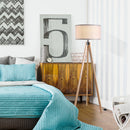 Lampada da Terra Tripode in Legno con Paralume E27 Ø45x152 cm  Beige