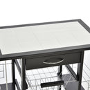 Carrello da Cucina con 4 Cestini e 4 Scomprati in Legno di Pino 57x37x83 cm  Nero