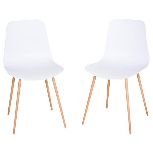 prezzo Lot de 2 chaises en polypropylène avec pieds en métal blanc