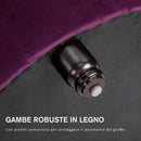 Pouf Contenitore con Coperchio in Velluto con Bottoni Trapuntati   Viola