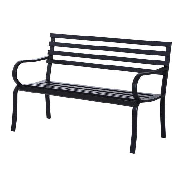 Banc de jardin 2 places en métal 127x62x82 cm Noir acquista