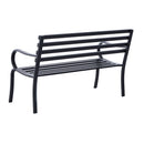 Panca da Giardino 2 Posti in Metallo 127x62x82 cm  Nero