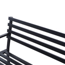 Panca da Giardino 2 Posti in Metallo 127x62x82 cm  Nero
