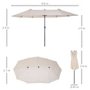 Ombrellone da Giardino 4,6x2,7 m Palo Ø48 mm Doppio Tetto Beige